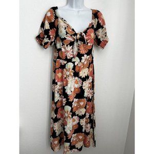 New Roxy Summertime Feeling Floral Midi Dress Size M